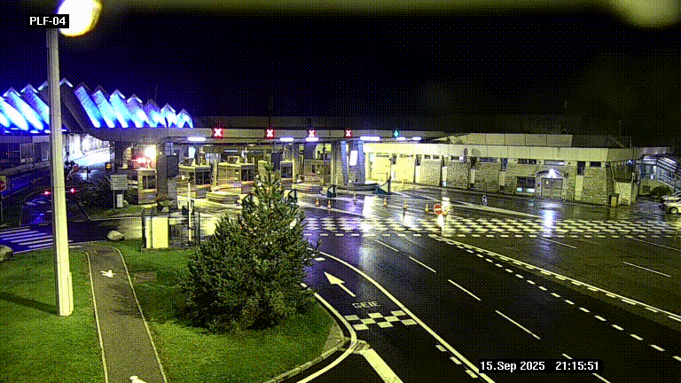 Webcam au péage du tunnel du Mont-Blanc, côté entrée France à Chamonix, au bout de l'A40