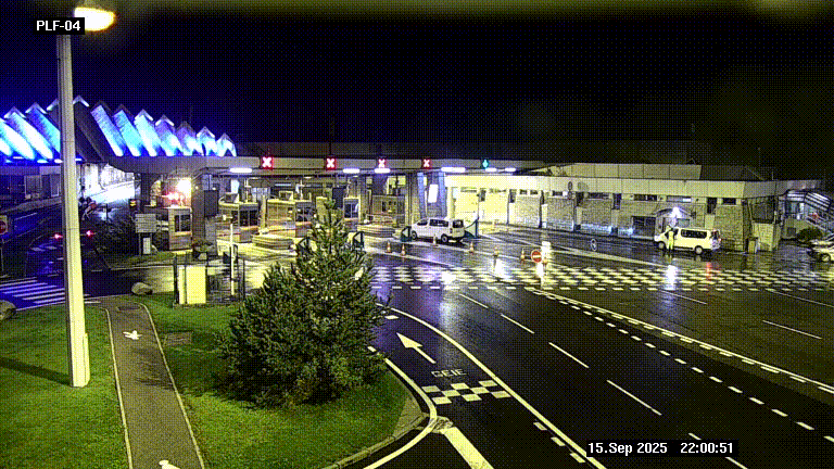 Webcam au péage du tunnel du Mont-Blanc, côté entrée France à Chamonix, au bout de l'A40