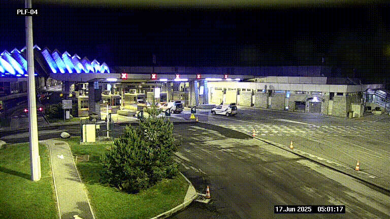 Webcam au péage du tunnel du Mont-Blanc, côté entrée France à Chamonix, au bout de l'A40