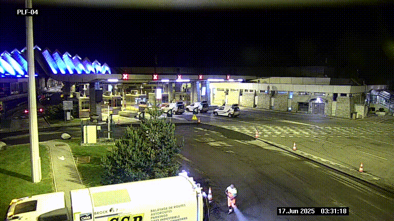 Webcam au péage du tunnel du Mont-Blanc, côté entrée France à Chamonix, au bout de l'A40