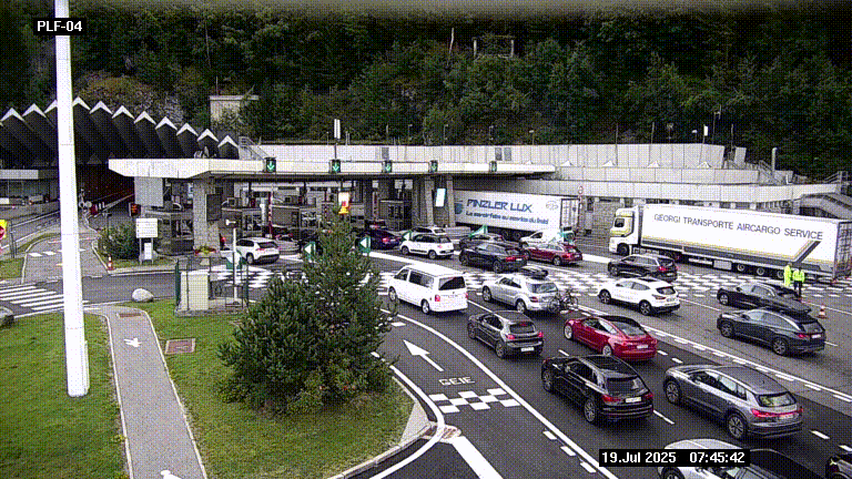<h2>Webcam au péage du tunnel du Mont-Blanc, côté entrée France à Chamonix, au bout de l'A40</h2>