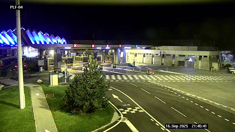 Webcam au péage du tunnel du Mont-Blanc, côté entrée France à Chamonix, au bout de l'A40