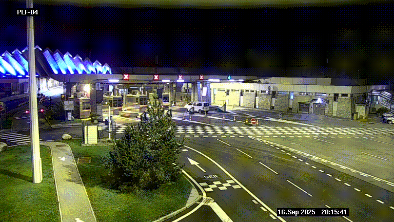 Webcam au péage du tunnel du Mont-Blanc, côté entrée France à Chamonix, au bout de l'A40