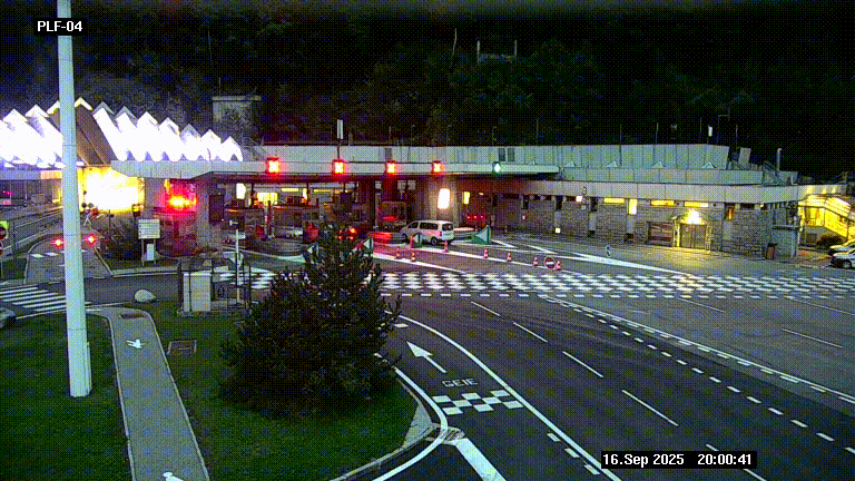 Webcam au péage du tunnel du Mont-Blanc, côté entrée France à Chamonix, au bout de l'A40