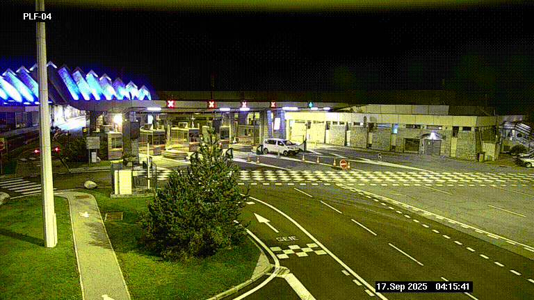 Webcam au péage du tunnel du Mont-Blanc, côté entrée France à Chamonix, au bout de l'A40