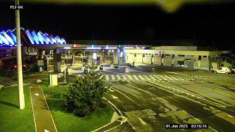 Webcam au péage du tunnel du Mont-Blanc, côté entrée France à Chamonix, au bout de l'A40