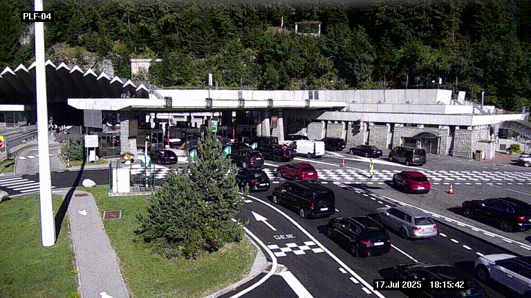 <h2>Webcam au péage du tunnel du Mont-Blanc, côté entrée France à Chamonix, au bout de l'A40</h2>