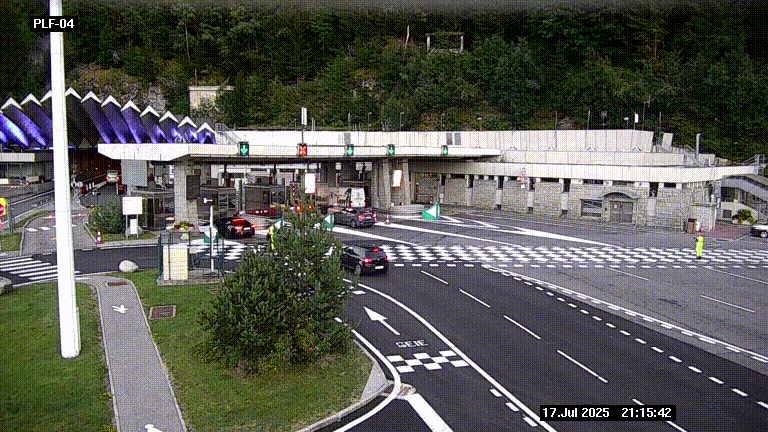 <h2>Webcam au péage du tunnel du Mont-Blanc, côté entrée France à Chamonix, au bout de l'A40</h2>