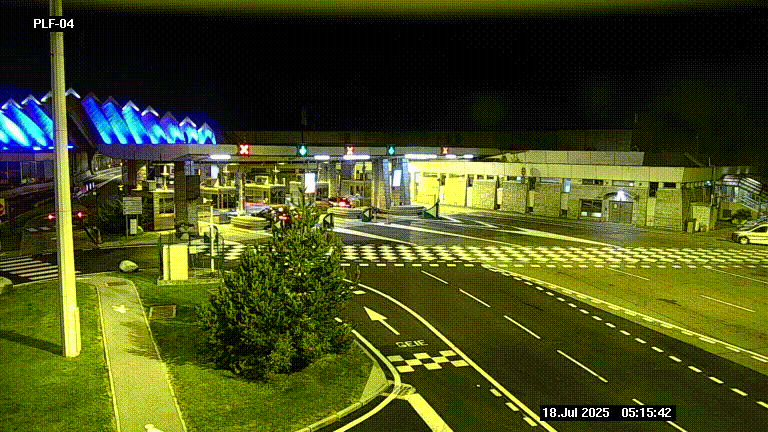 Webcam au péage du tunnel du Mont-Blanc, côté entrée France à Chamonix, au bout de l'A40