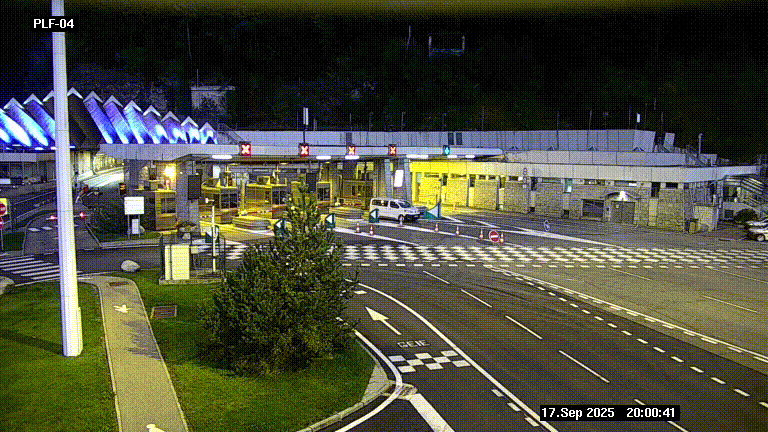 Webcam au péage du tunnel du Mont-Blanc, côté entrée France à Chamonix, au bout de l'A40