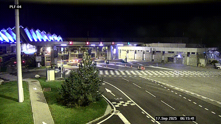 Webcam au péage du tunnel du Mont-Blanc, côté entrée France à Chamonix, au bout de l'A40