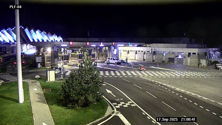 Webcam au péage du tunnel du Mont-Blanc, côté entrée France à Chamonix, au bout de l'A40