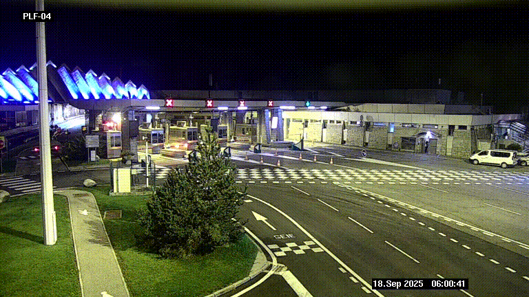 Webcam au péage du tunnel du Mont-Blanc, côté entrée France à Chamonix, au bout de l'A40