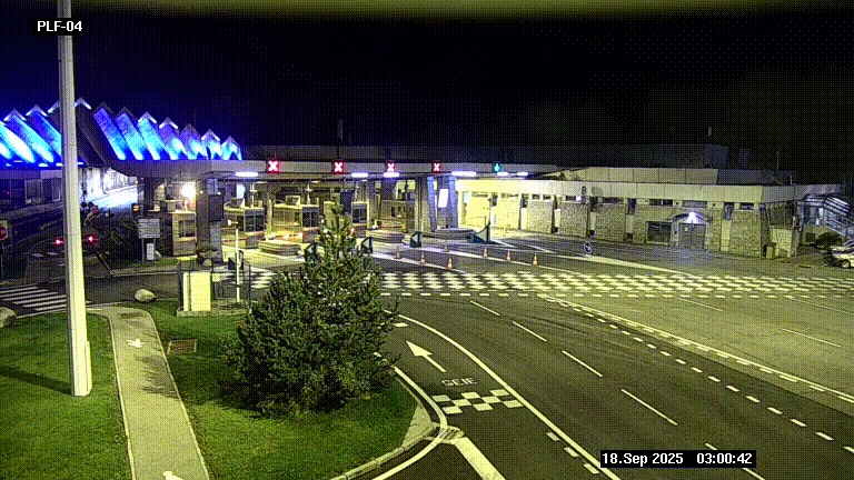 Webcam au péage du tunnel du Mont-Blanc, côté entrée France à Chamonix, au bout de l'A40
