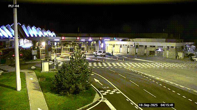 Webcam au péage du tunnel du Mont-Blanc, côté entrée France à Chamonix, au bout de l'A40