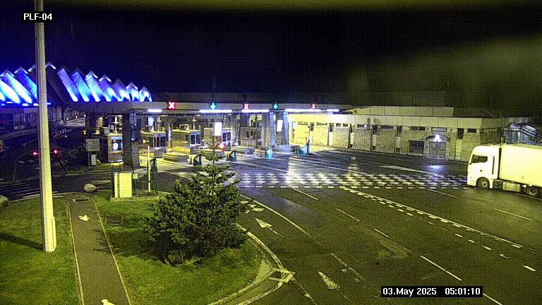 Webcam au péage du tunnel du Mont-Blanc, côté entrée France à Chamonix, au bout de l'A40