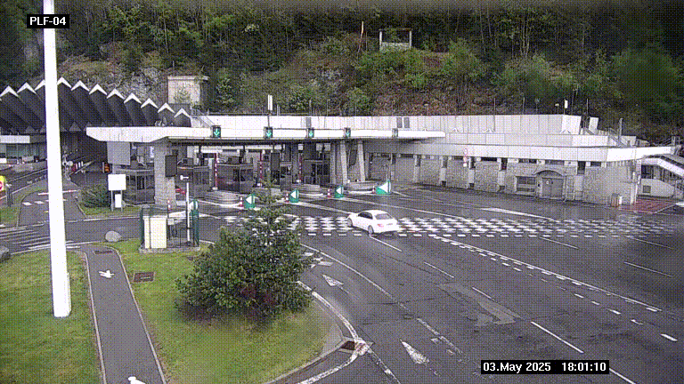 Webcam au péage du tunnel du Mont-Blanc, côté entrée France à Chamonix, au bout de l'A40