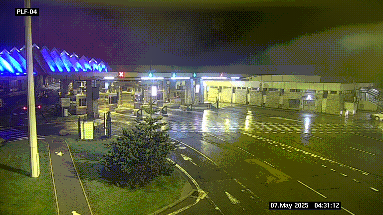 Webcam au péage du tunnel du Mont-Blanc, côté entrée France à Chamonix, au bout de l'A40