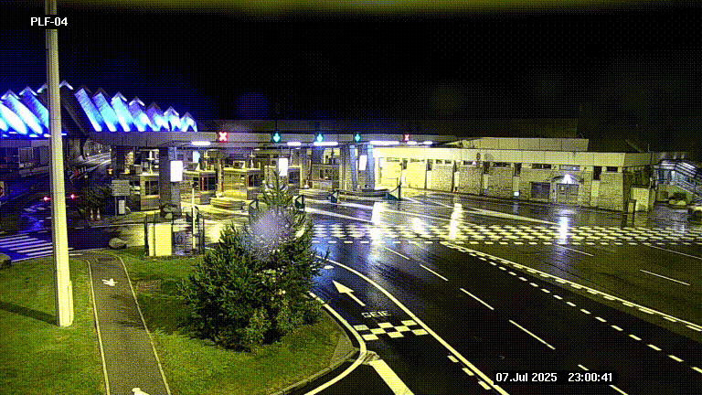 Webcam au péage du tunnel du Mont-Blanc, côté entrée France à Chamonix, au bout de l'A40