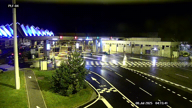 Webcam au péage du tunnel du Mont-Blanc, côté entrée France à Chamonix, au bout de l'A40