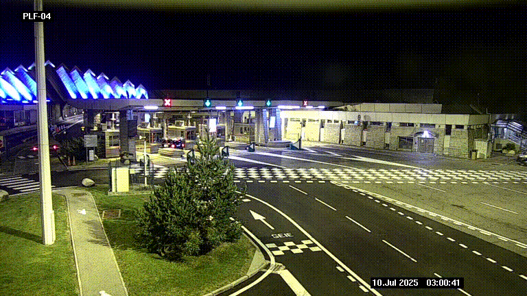 Webcam au péage du tunnel du Mont-Blanc, côté entrée France à Chamonix, au bout de l'A40
