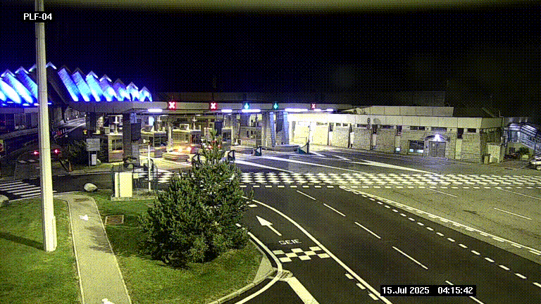 Webcam au péage du tunnel du Mont-Blanc, côté entrée France à Chamonix, au bout de l'A40