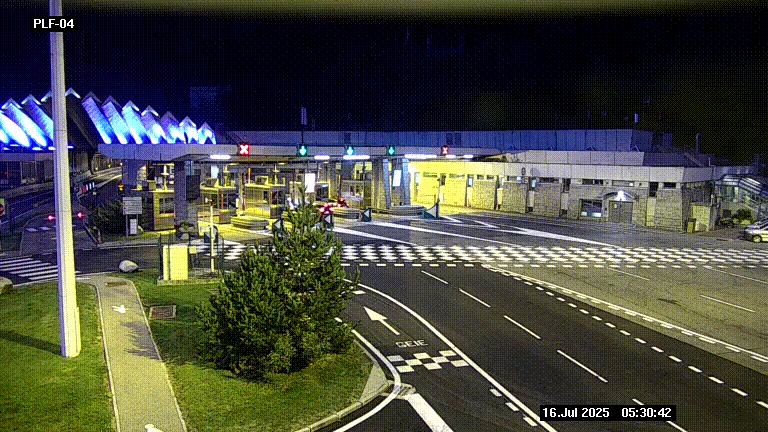 Webcam au péage du tunnel du Mont-Blanc, côté entrée France à Chamonix, au bout de l'A40