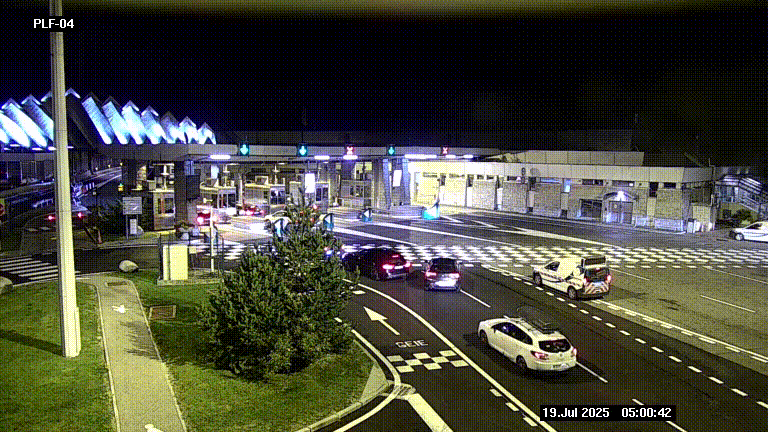 Webcam au péage du tunnel du Mont-Blanc, côté entrée France à Chamonix, au bout de l'A40