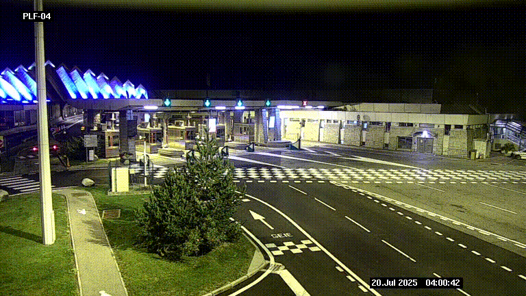 Webcam au péage du tunnel du Mont-Blanc, côté entrée France à Chamonix, au bout de l'A40
