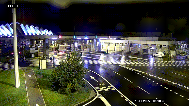 Webcam au péage du tunnel du Mont-Blanc, côté entrée France à Chamonix, au bout de l'A40