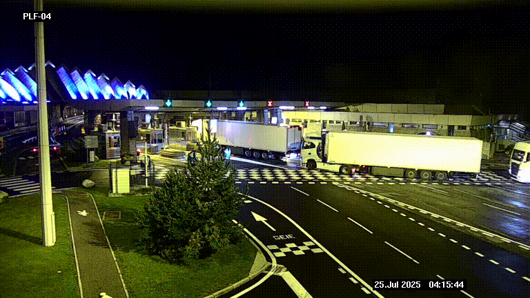 Webcam au péage du tunnel du Mont-Blanc, côté entrée France à Chamonix, au bout de l'A40