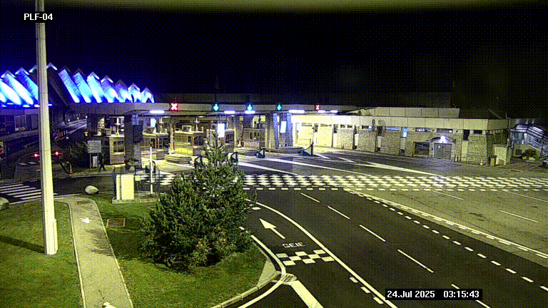 Webcam au péage du tunnel du Mont-Blanc, côté entrée France à Chamonix, au bout de l'A40