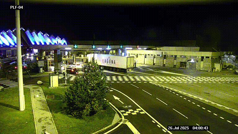 Webcam au péage du tunnel du Mont-Blanc, côté entrée France à Chamonix, au bout de l'A40