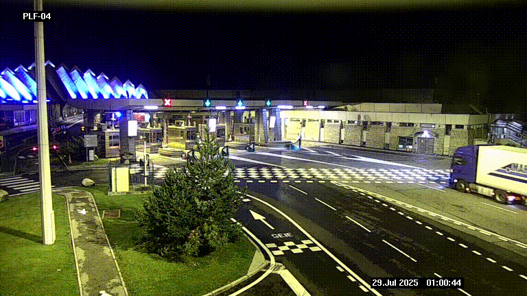 Webcam au péage du tunnel du Mont-Blanc, côté entrée France à Chamonix, au bout de l'A40