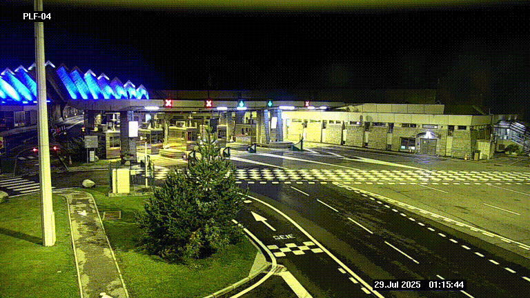 Webcam au péage du tunnel du Mont-Blanc, côté entrée France à Chamonix, au bout de l'A40