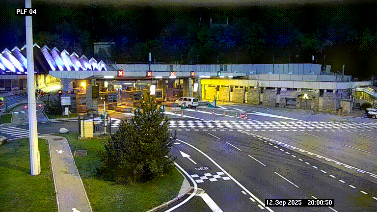 Webcam au péage du tunnel du Mont-Blanc, côté entrée France à Chamonix, au bout de l'A40