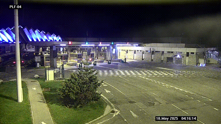 Webcam au péage du tunnel du Mont-Blanc, côté entrée France à Chamonix, au bout de l'A40