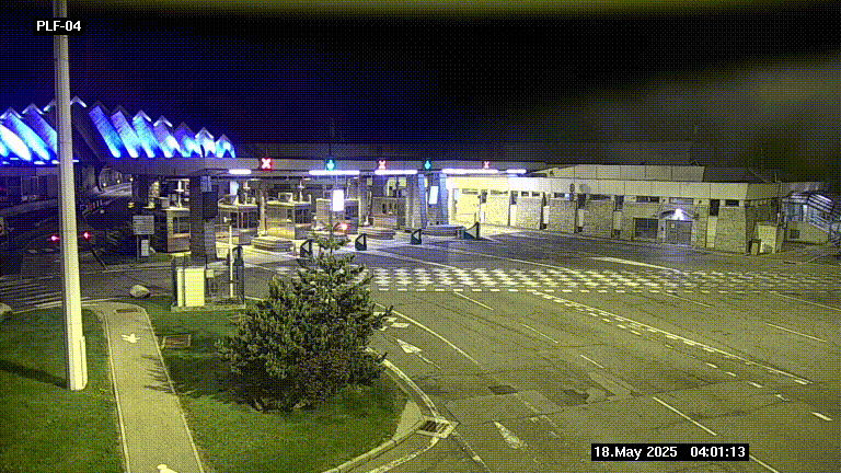 Webcam au péage du tunnel du Mont-Blanc, côté entrée France à Chamonix, au bout de l'A40
