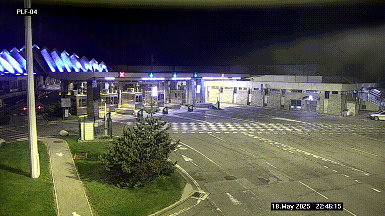 Webcam au péage du tunnel du Mont-Blanc, côté entrée France à Chamonix, au bout de l'A40