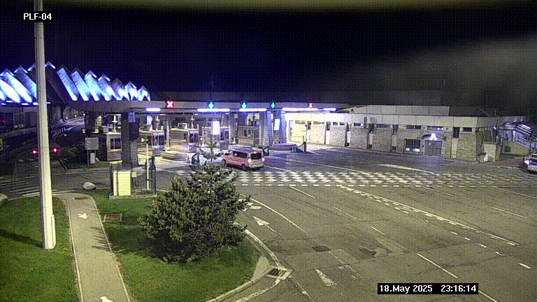 Webcam au péage du tunnel du Mont-Blanc, côté entrée France à Chamonix, au bout de l'A40