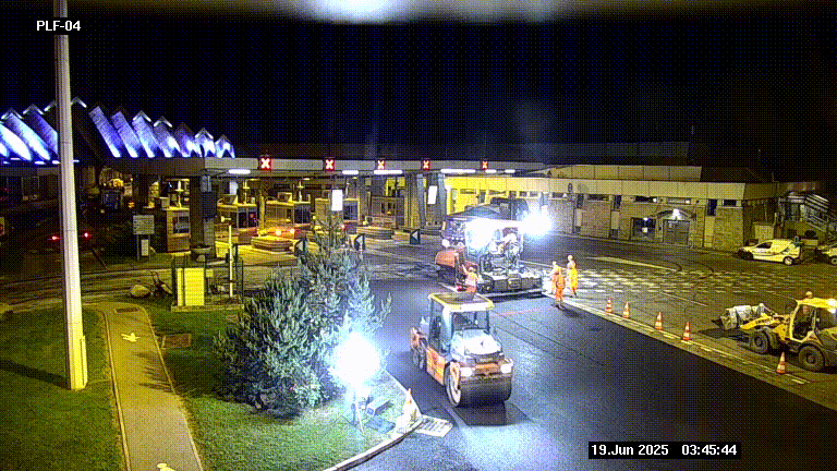 Webcam au péage du tunnel du Mont-Blanc, côté entrée France à Chamonix, au bout de l'A40