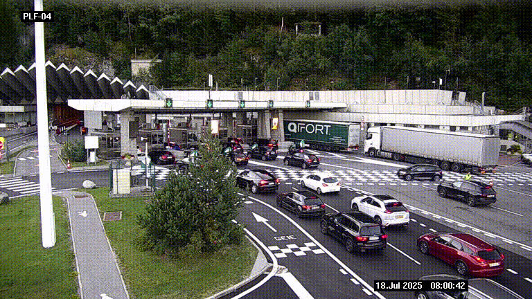 <h2>Webcam au péage du tunnel du Mont-Blanc, côté entrée France à Chamonix, au bout de l'A40</h2>