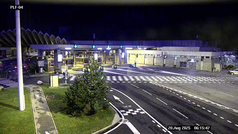 Webcam au péage du tunnel du Mont-Blanc, côté entrée France à Chamonix, au bout de l'A40