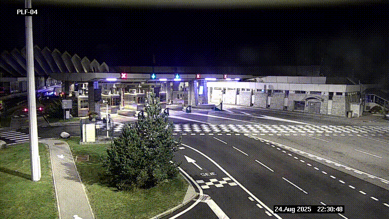 Webcam au péage du tunnel du Mont-Blanc, côté entrée France à Chamonix, au bout de l'A40