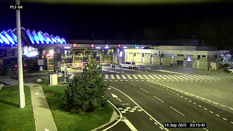 Webcam au péage du tunnel du Mont-Blanc, côté entrée France à Chamonix, au bout de l'A40