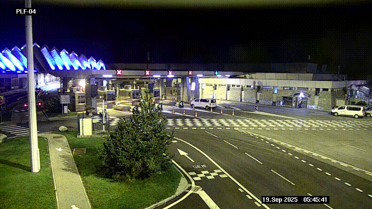 Webcam au péage du tunnel du Mont-Blanc, côté entrée France à Chamonix, au bout de l'A40