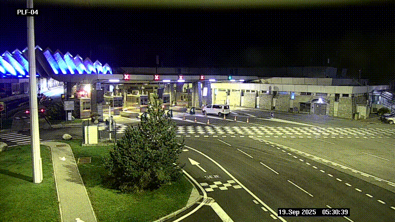 Webcam au péage du tunnel du Mont-Blanc, côté entrée France à Chamonix, au bout de l'A40