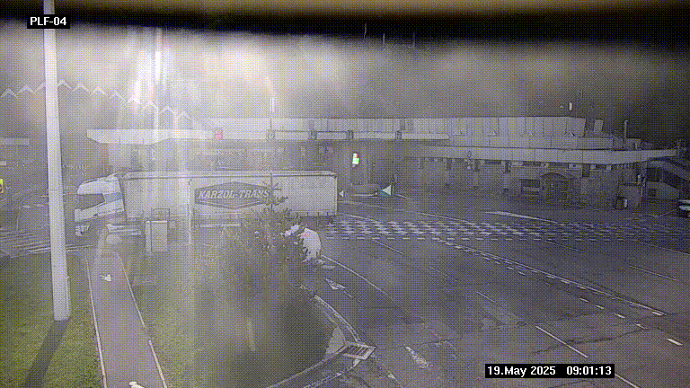 Webcam au péage du tunnel du Mont-Blanc, côté entrée France à Chamonix, au bout de l'A40