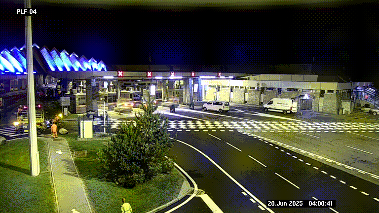 Webcam au péage du tunnel du Mont-Blanc, côté entrée France à Chamonix, au bout de l'A40