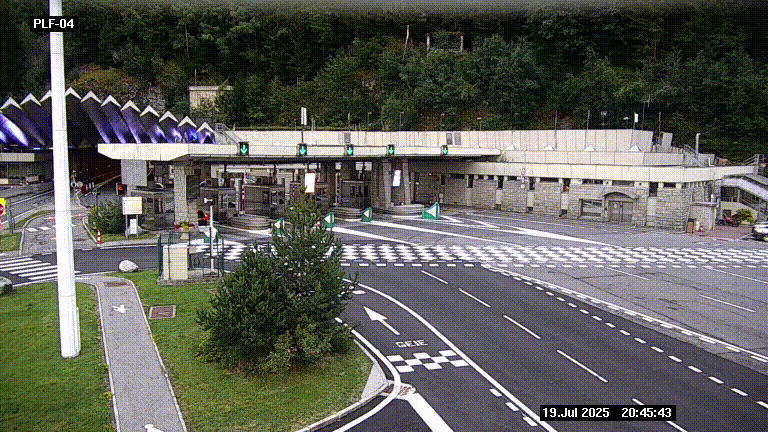 <h2>Webcam au péage du tunnel du Mont-Blanc, côté entrée France à Chamonix, au bout de l'A40</h2>